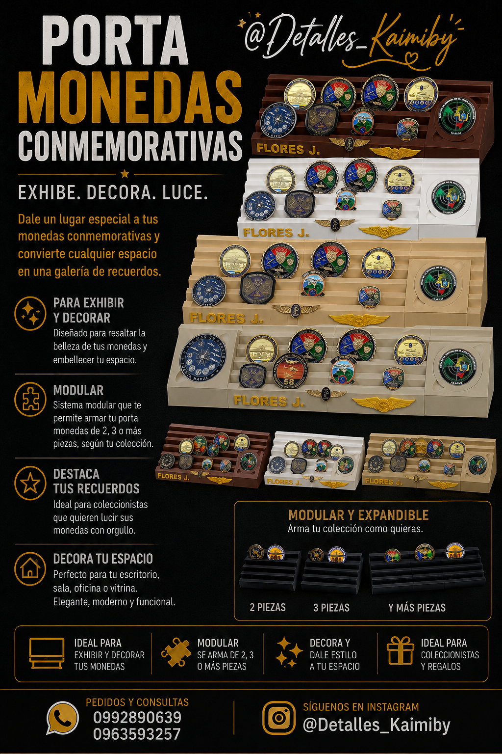 Porta monedas conmemorativas