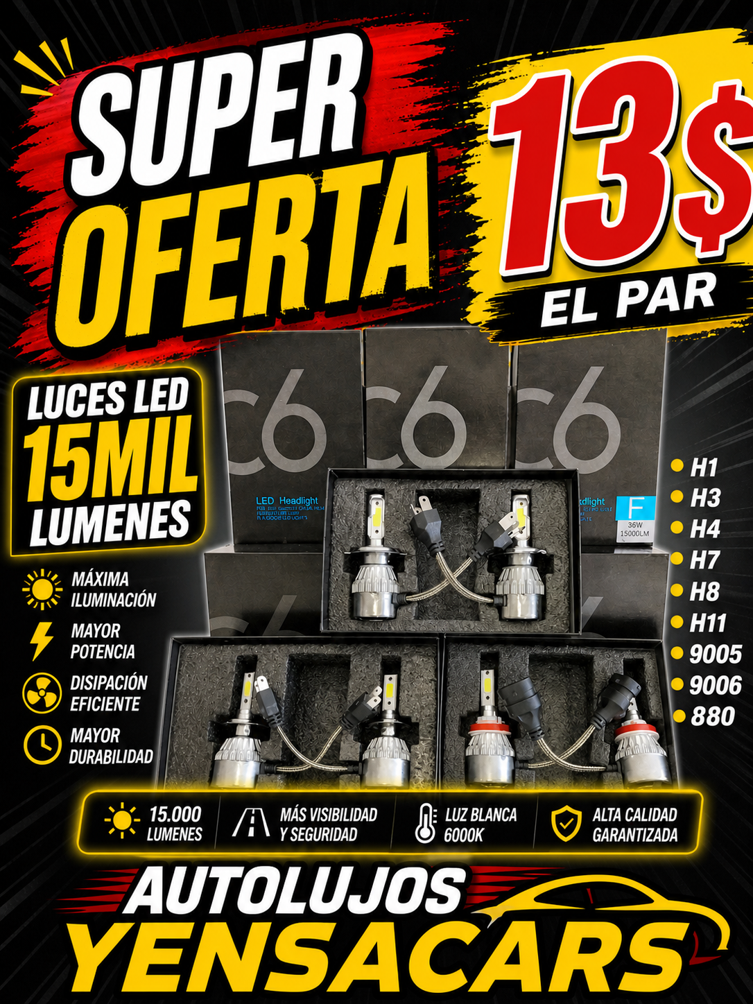 Oferta luces led 15mil lumenes
